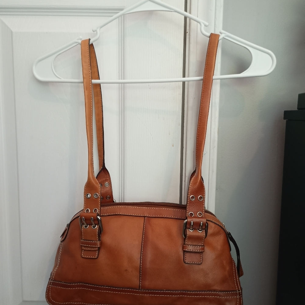 Fossil Medium Leather Shoulder Bag with Reversible Straps — Tan - Picture 10 of 14